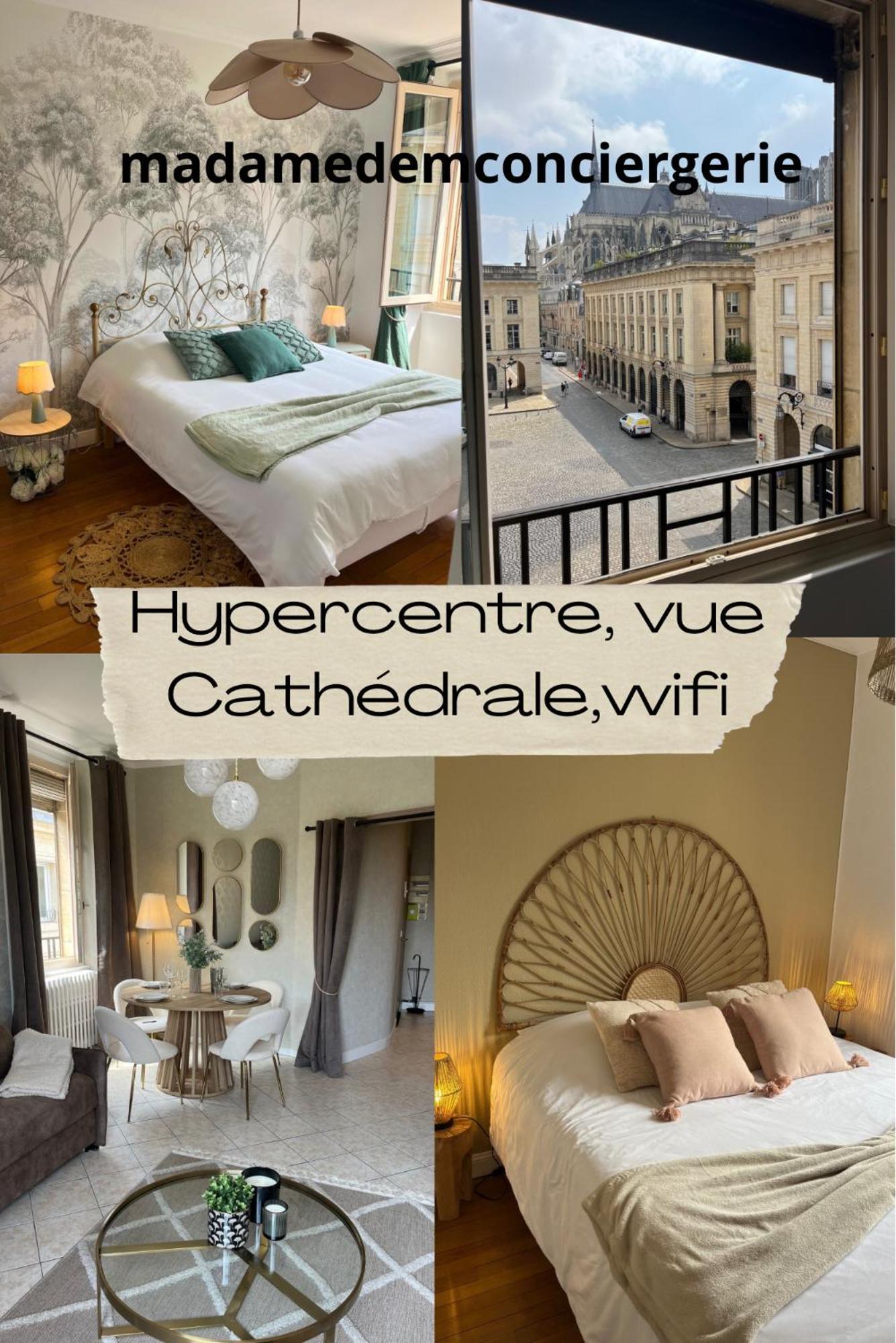 Royal Home, Hypercentre Reims Avec Vue Cathedrale 외부 사진